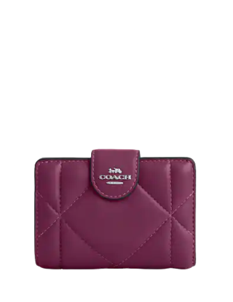 Coach Medium Corner Zip Wallet In Signature Canvas Gold