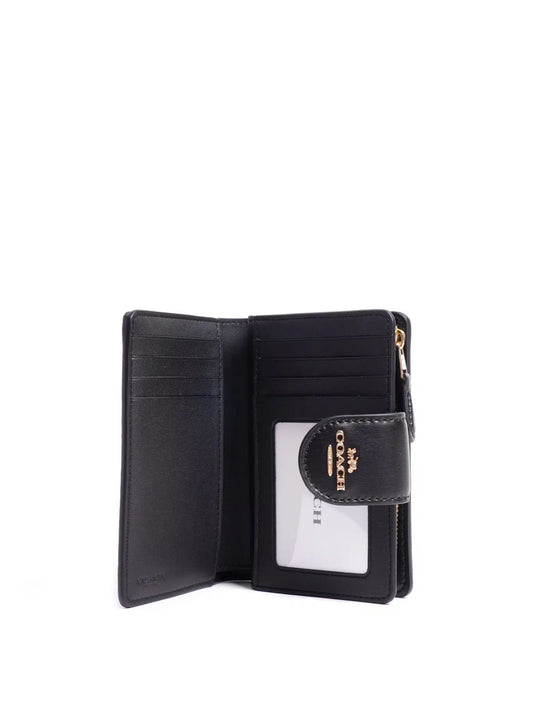 Coach Medium Corner Zip Wallet In Signature Canvas Gold
