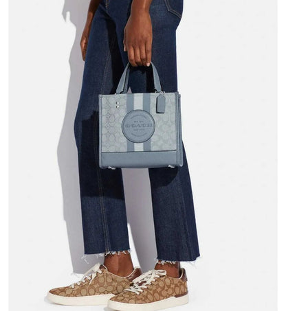 Coach Dempsey Tote 22 In Signature Jacquard