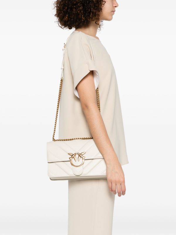 Love Bag mini chevron-quilted nappa leather crossbody bag14×22