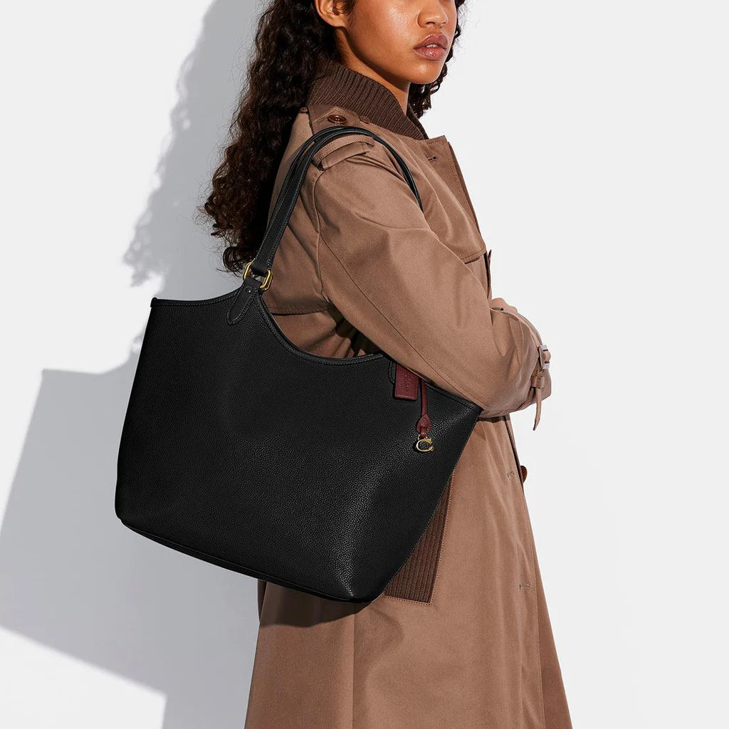 Coach Day Tote Bag Leather Black