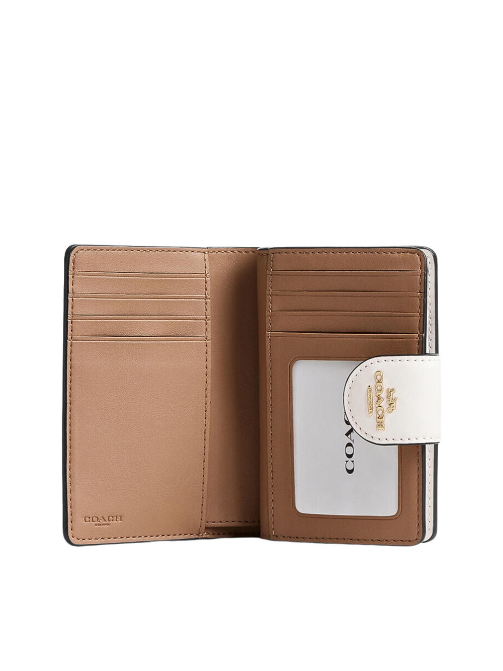 Coach Medium Corner Zip Wallet In Signature Canvas Gold