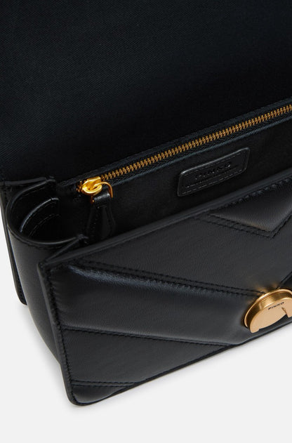 Love Bag mini chevron-quilted nappa leather crossbody bag14×22