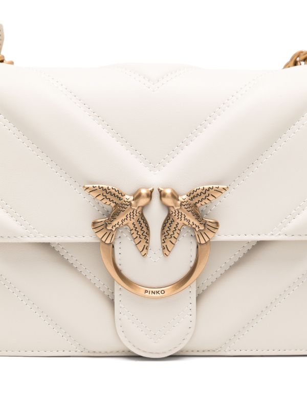 Love Bag mini chevron-quilted nappa leather crossbody bag14×22