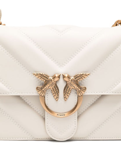 Love Bag mini chevron-quilted nappa leather crossbody bag14×22