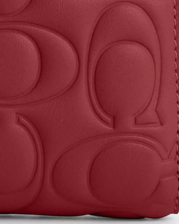 Medium Corner Zip Wallet With Signature Leather