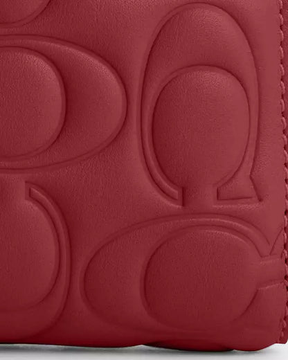 Medium Corner Zip Wallet With Signature Leather