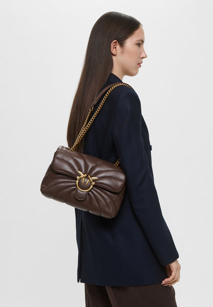 Love Puff Butterfly-quilt Crossbody Bag in Leather