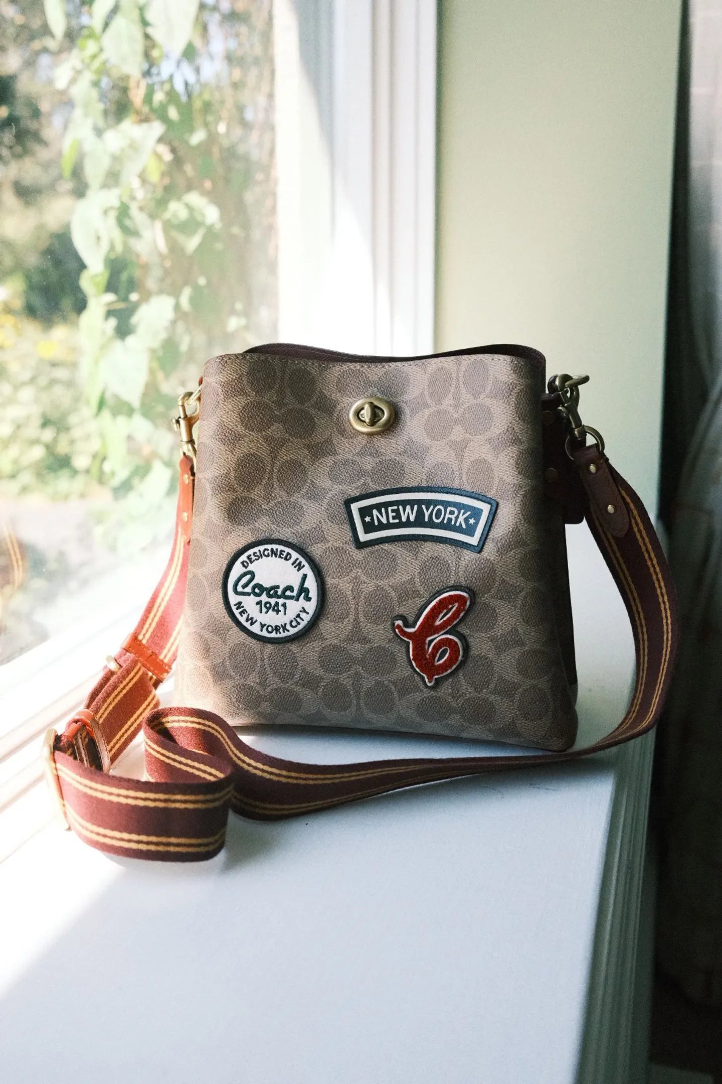 Coach Willow Signature Canvas Patches Bucket Bag