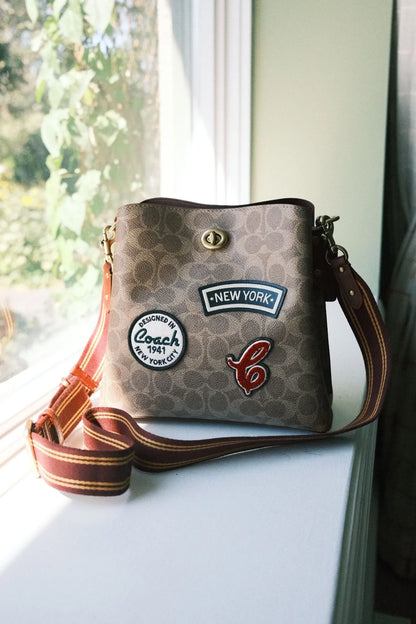 Coach Willow Signature Canvas Patches Bucket Bag