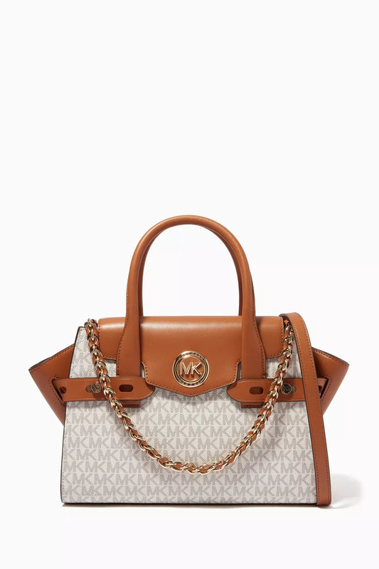 Michael Kors Carmen Large Flap Satchel Brown/Acorn