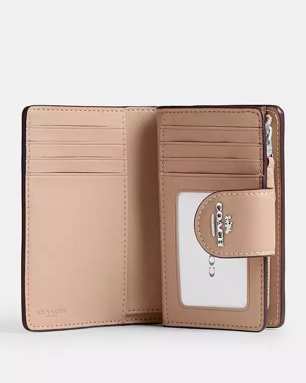 Coach Medium Corner Zip Wallet In Signature Canvas Gold